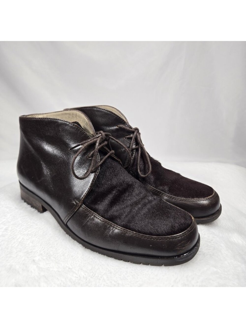 VTG Laura Ashley Chukka Ankle Boot Dark Brown Womens Size Eu 37 US 6.5 Leather